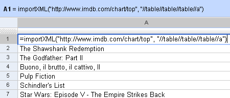 Google Spreadsheets - ImportXML